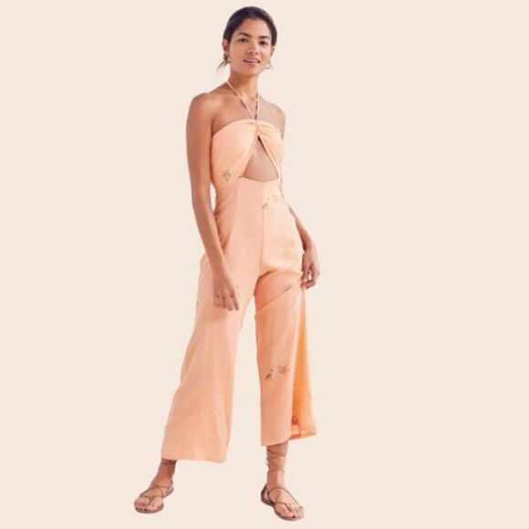 Flynn Skye Jordan Cut-Out Halter Jumpsuit Size Medium - Picture 1 of 15